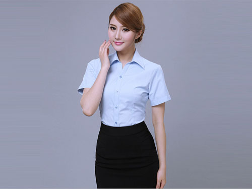 夏季新款短袖襯衣女 修身顯瘦韓版襯衣 時(shí)尚白領(lǐng)OL V字領(lǐng)